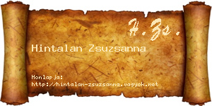 Hintalan Zsuzsanna névjegykártya